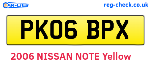 PK06BPX are the vehicle registration plates.
