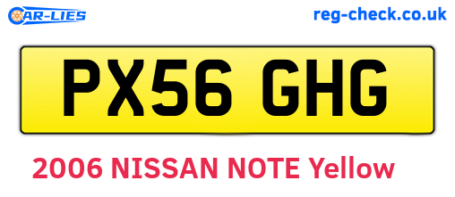 PX56GHG are the vehicle registration plates.