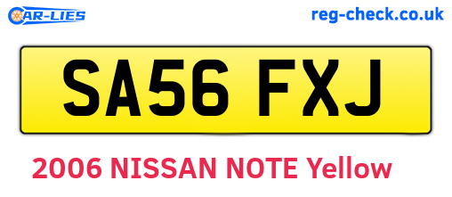 SA56FXJ are the vehicle registration plates.