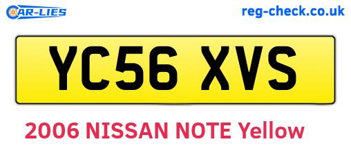 YC56XVS are the vehicle registration plates.