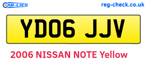 YD06JJV are the vehicle registration plates.