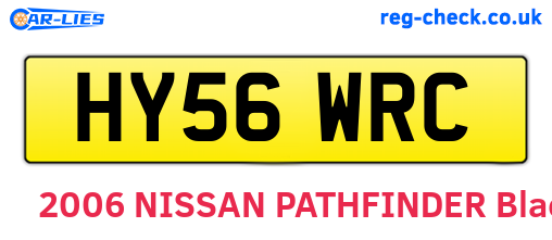 HY56WRC are the vehicle registration plates.