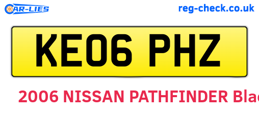 KE06PHZ are the vehicle registration plates.