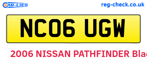 NC06UGW are the vehicle registration plates.