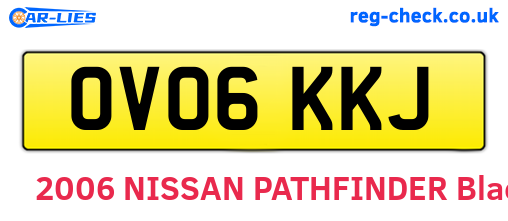 OV06KKJ are the vehicle registration plates.