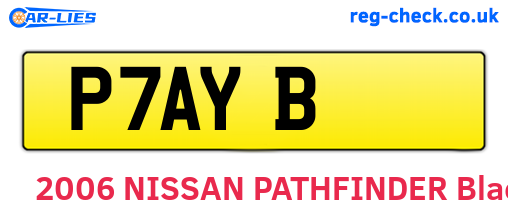 P7AYB are the vehicle registration plates.