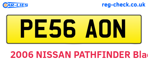 PE56AON are the vehicle registration plates.