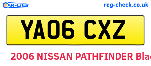 YA06CXZ are the vehicle registration plates.