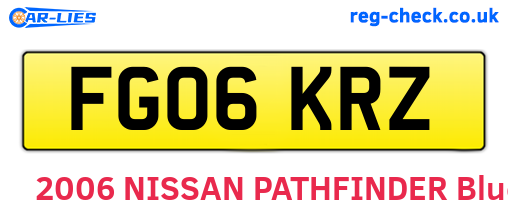 FG06KRZ are the vehicle registration plates.