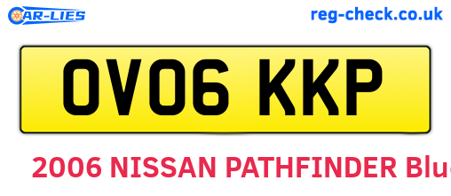OV06KKP are the vehicle registration plates.