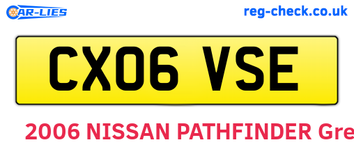 CX06VSE are the vehicle registration plates.