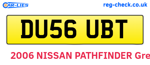 DU56UBT are the vehicle registration plates.