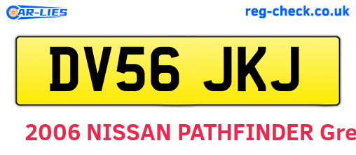 DV56JKJ are the vehicle registration plates.