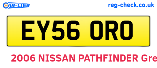 EY56ORO are the vehicle registration plates.