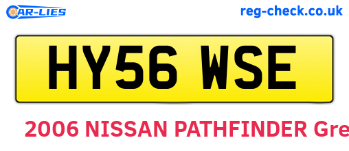 HY56WSE are the vehicle registration plates.
