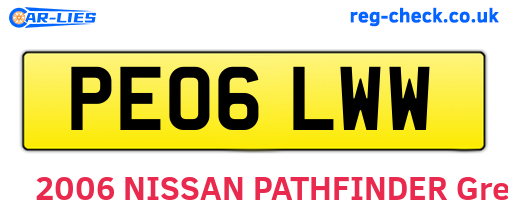 PE06LWW are the vehicle registration plates.