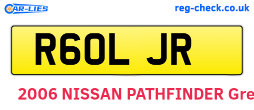 R60LJR are the vehicle registration plates.