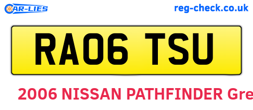 RA06TSU are the vehicle registration plates.