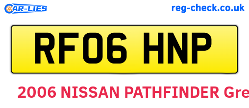RF06HNP are the vehicle registration plates.