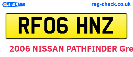 RF06HNZ are the vehicle registration plates.