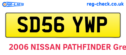 SD56YWP are the vehicle registration plates.