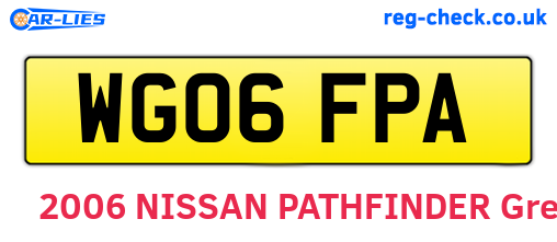 WG06FPA are the vehicle registration plates.