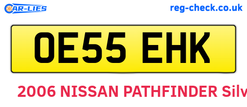 OE55EHK are the vehicle registration plates.