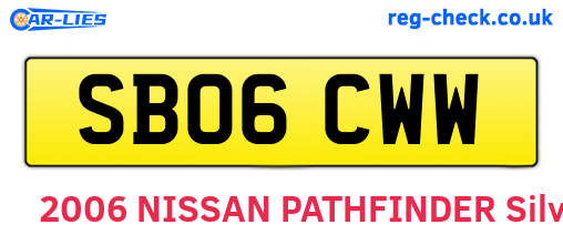 SB06CWW are the vehicle registration plates.