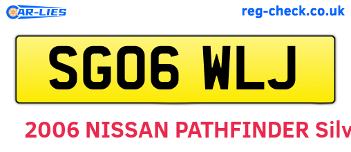 SG06WLJ are the vehicle registration plates.