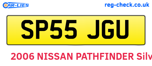SP55JGU are the vehicle registration plates.