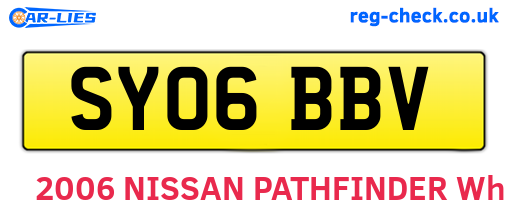 SY06BBV are the vehicle registration plates.