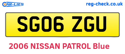 SG06ZGU are the vehicle registration plates.