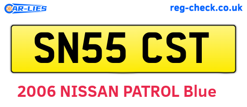 SN55CST are the vehicle registration plates.