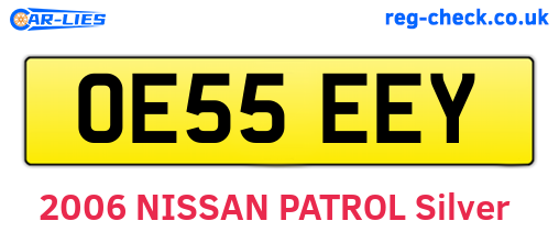 OE55EEY are the vehicle registration plates.