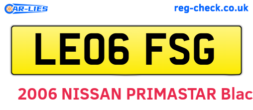 LE06FSG are the vehicle registration plates.