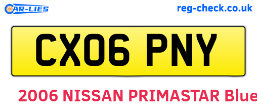 CX06PNY are the vehicle registration plates.
