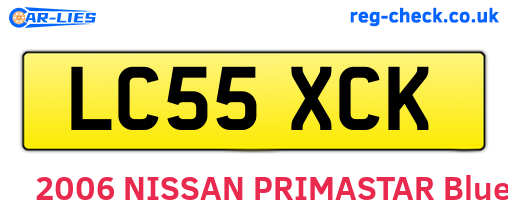 LC55XCK are the vehicle registration plates.
