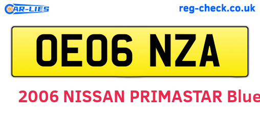 OE06NZA are the vehicle registration plates.