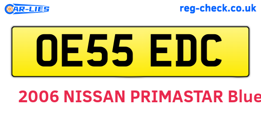 OE55EDC are the vehicle registration plates.