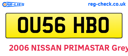 OU56HBO are the vehicle registration plates.