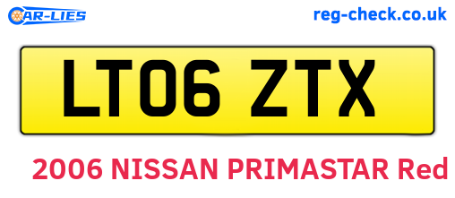 LT06ZTX are the vehicle registration plates.