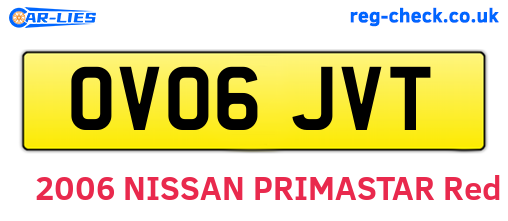 OV06JVT are the vehicle registration plates.