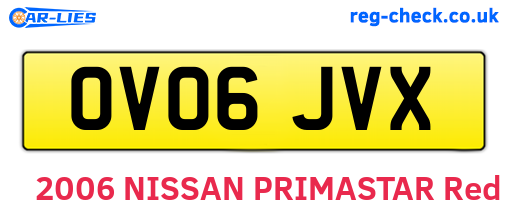 OV06JVX are the vehicle registration plates.