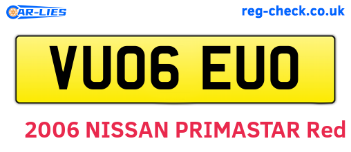 VU06EUO are the vehicle registration plates.