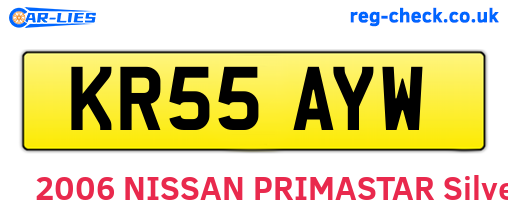 KR55AYW are the vehicle registration plates.