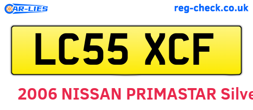 LC55XCF are the vehicle registration plates.