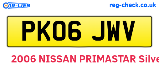 PK06JWV are the vehicle registration plates.