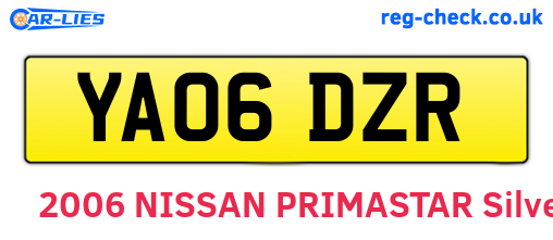 YA06DZR are the vehicle registration plates.