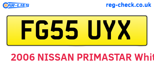 FG55UYX are the vehicle registration plates.