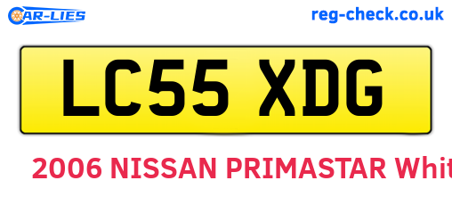LC55XDG are the vehicle registration plates.